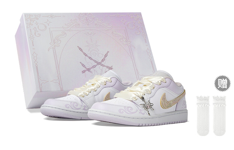 

Jordan Air Jordan 1 винтажные баскетбольные кроссовки женские, White/Purple