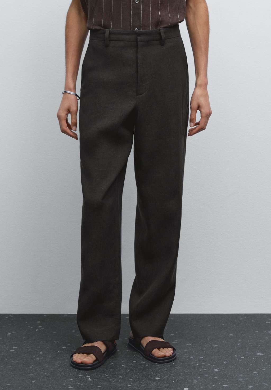 

Брюки HOUNDSTOOTH Massimo Dutti, цвет Mottled Dark Brown