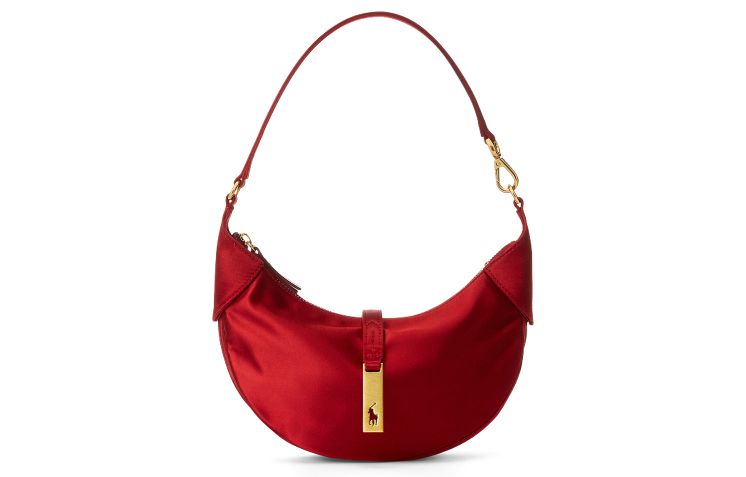 

Сумка Polo ID из атласной ткани с отделкой из коровьей кожи, ручная кладь, через плечо, женская, красная Polo Ralph Lauren