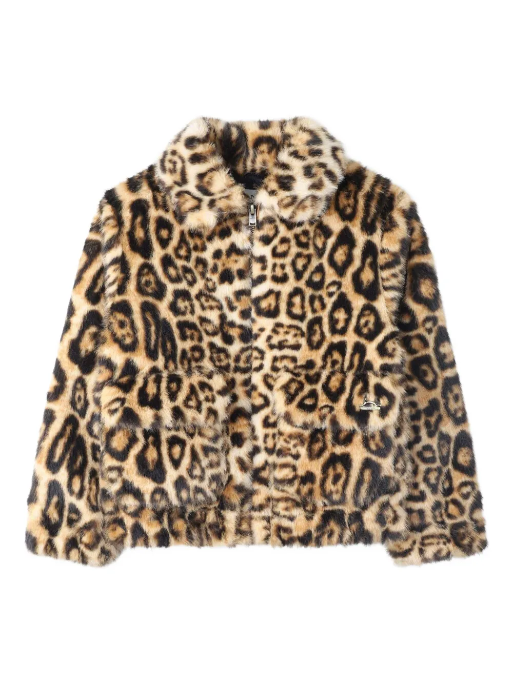 

Шуба из искусственного меха с леопардовым принтом Lanvin Enfant, нейтральный