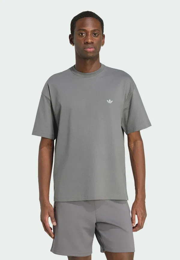 Футболка свободного кроя Adidas Originals Trefoil essentials spacer loose tee basic t-shirt, серый четыре