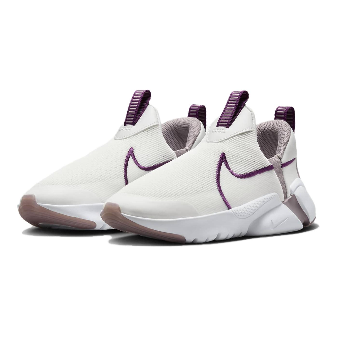 Nike Flex Plus 2 Амортизирующие, износостойкие низкие детские беговые кроссовки бело-фиолетовые — фото 3