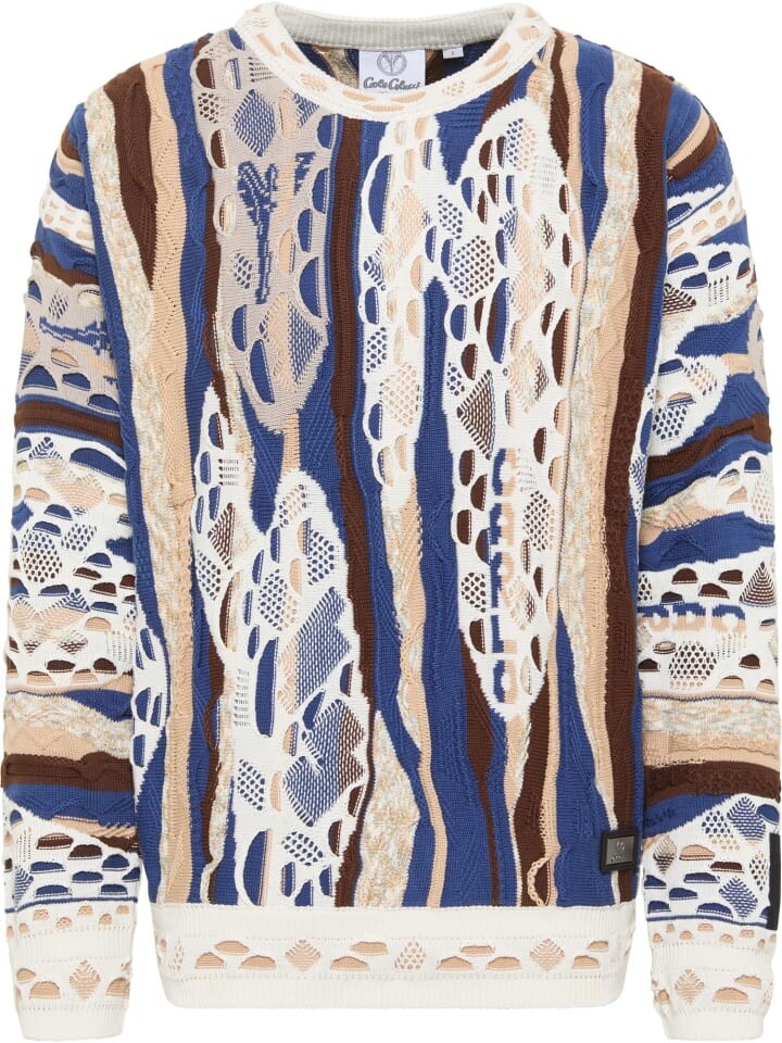 

Пуловер Carlo Colucci Rundhals Di Panfilo, цвет weiß/blau