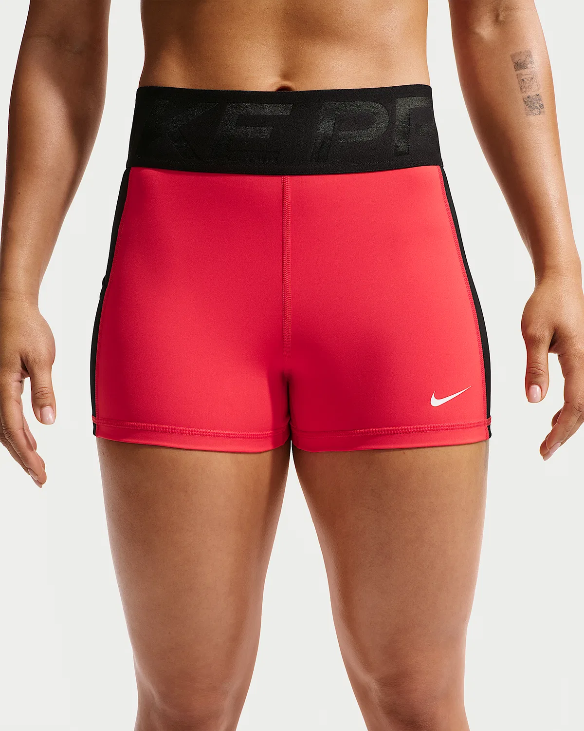Женские шорты-велосипедки Nike Pro Sculpt Dri-FIT с высокой посадкой, 5", Light Crimson/Black/White — фото 2