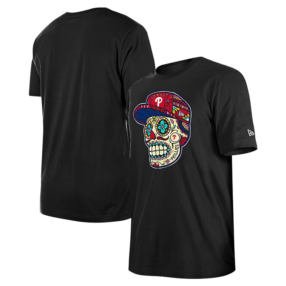 

Мужская черная футболка New Era Philadelphia Phillies Sugar Skulls, цвет Phl Black