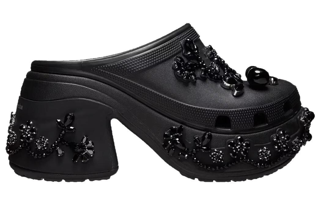 SIMONE ROCHA x Crocs противоскользящие износостойкие женские Crocs черные, Black — фото 2