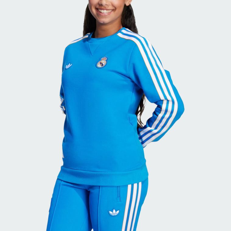 Свитшот Real Madrid TERRACE SWEATSHIRT детский Adidas Originals, синий/белый — фото 4