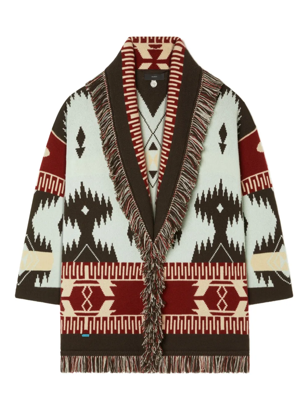 

Кардиган с жаккардовым узором и бахромой Icon Alanui, синий