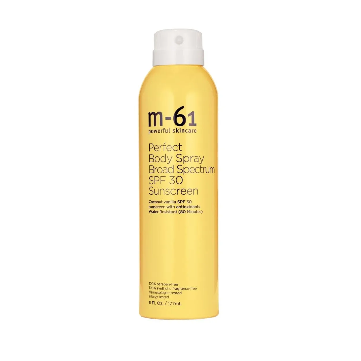 M-61 солнцезащитный спрей SPF 30 - легкий прозрачный туман, без белых разводов, водостойкий (80 минут), с витамином E и алоэ, 177 мл, Clear