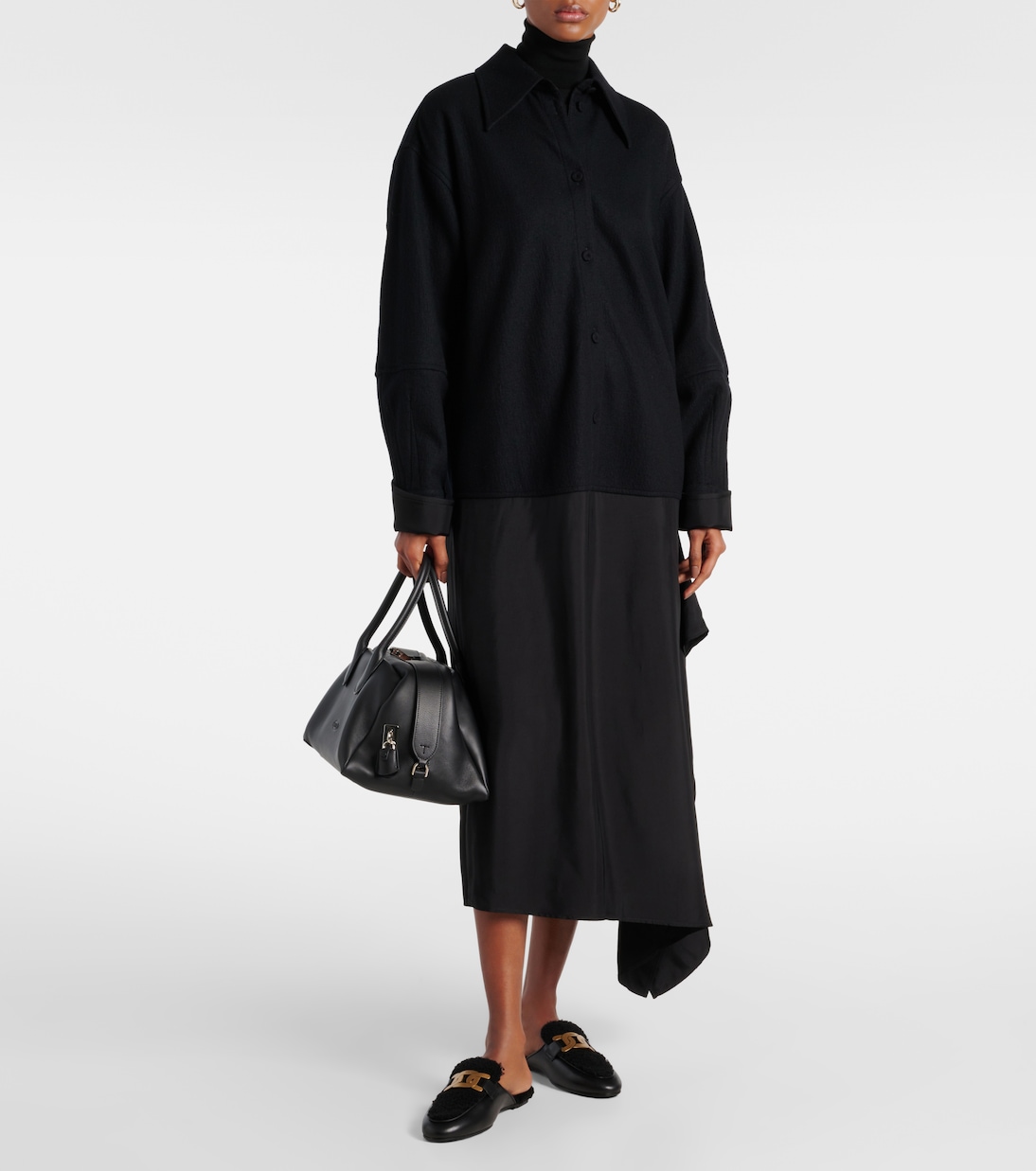 Мюли Catena Kate из овчины и кожи Tod's, Nero — фото 3