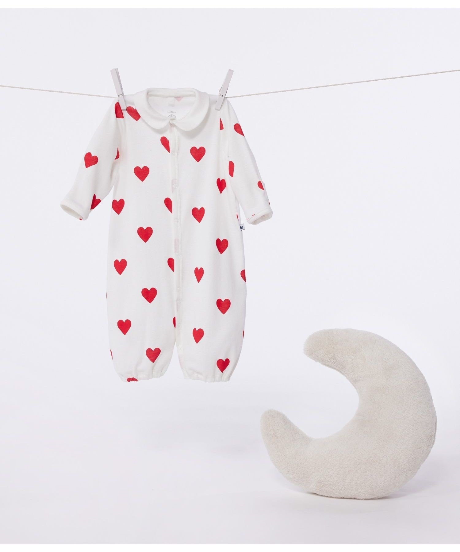 Комбинезон, двусторонний Petit Bateau, Off-white/Red
