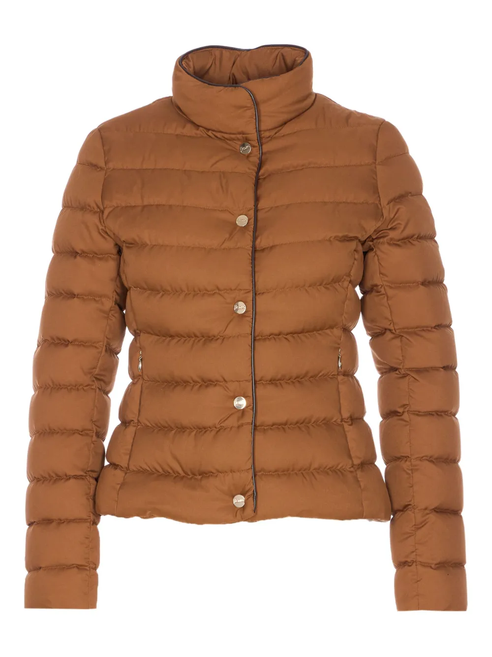 

Стеганая куртка с карманами на молнии Herno, коричневый