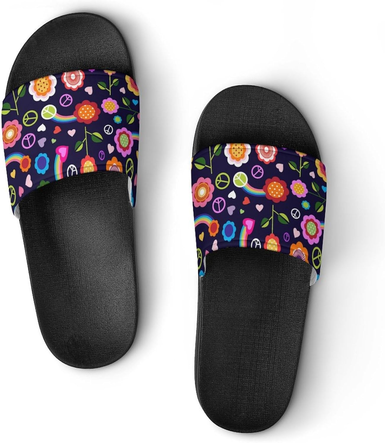 

Унисекс сланцы с черепами пиратов - с принтом - можно носить дома или на улице Generic, черный