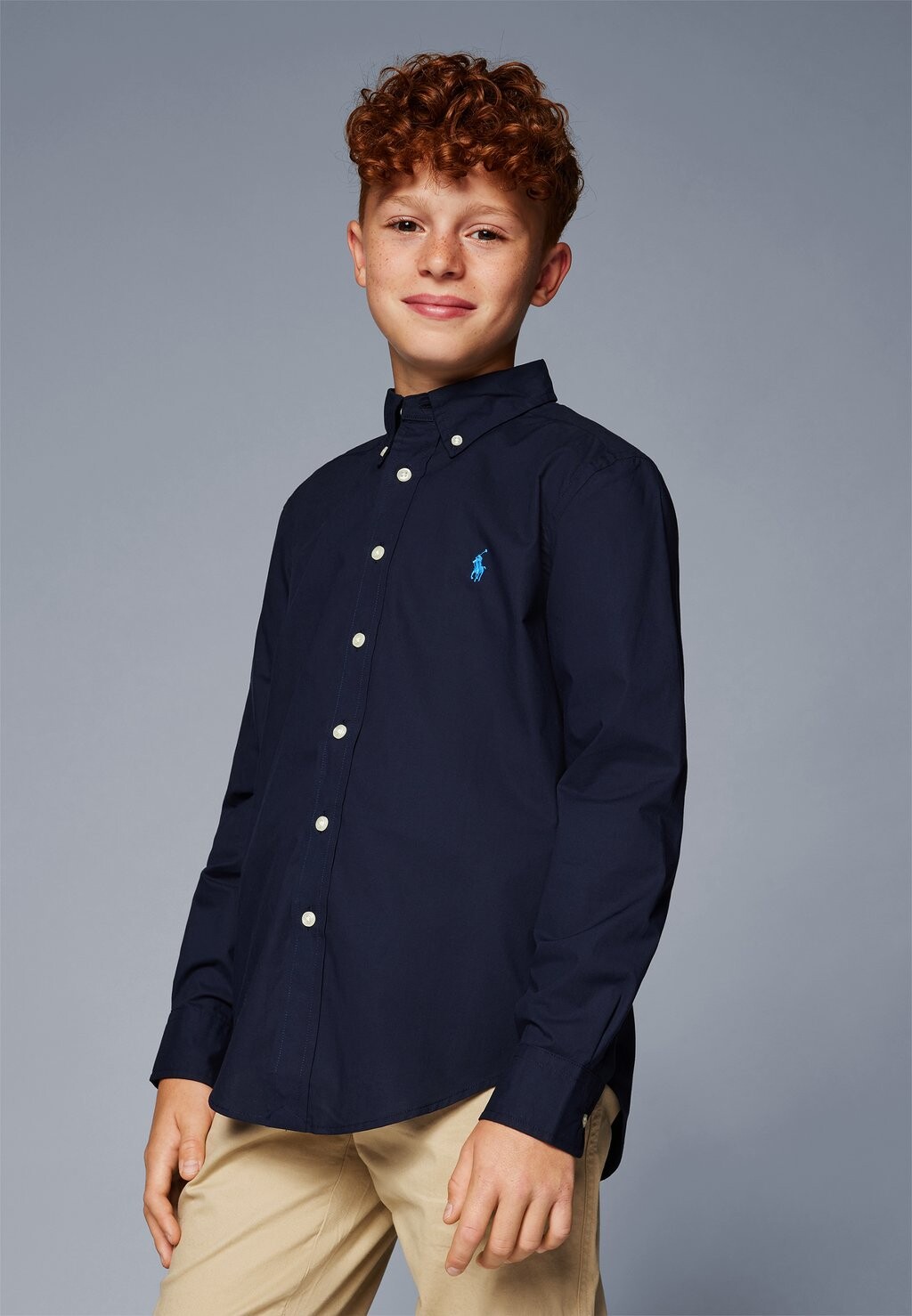

Рубашка COTTON POPLIN SHIRT Ralph Lauren, темно-синий