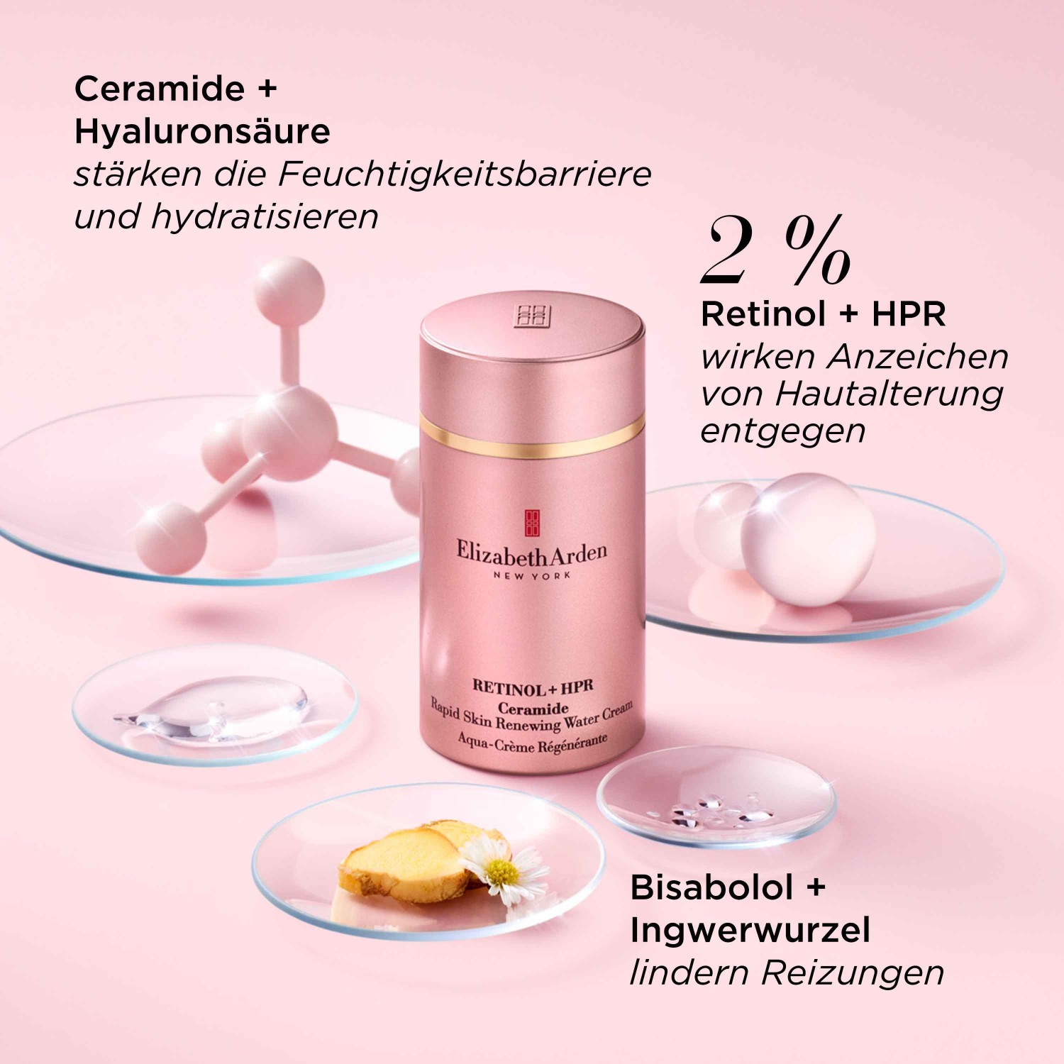 Сыворотка Elizabeth Arden — Для лица ceramide retinol + hpr ceramide rapid skin renewing water cream , объем, 50 мл — фото 4