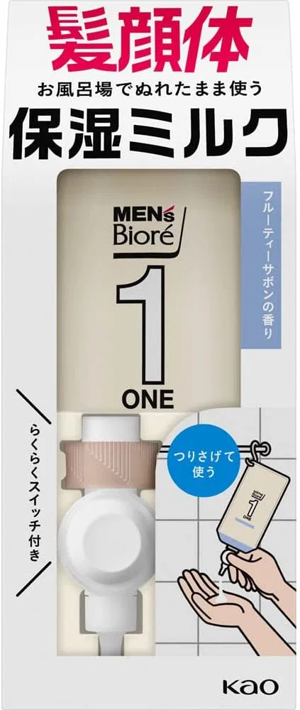Лосьон для тела Men's Biore ONE увлажняющий, с ароматом фруктового мыла, 300 мл × 4