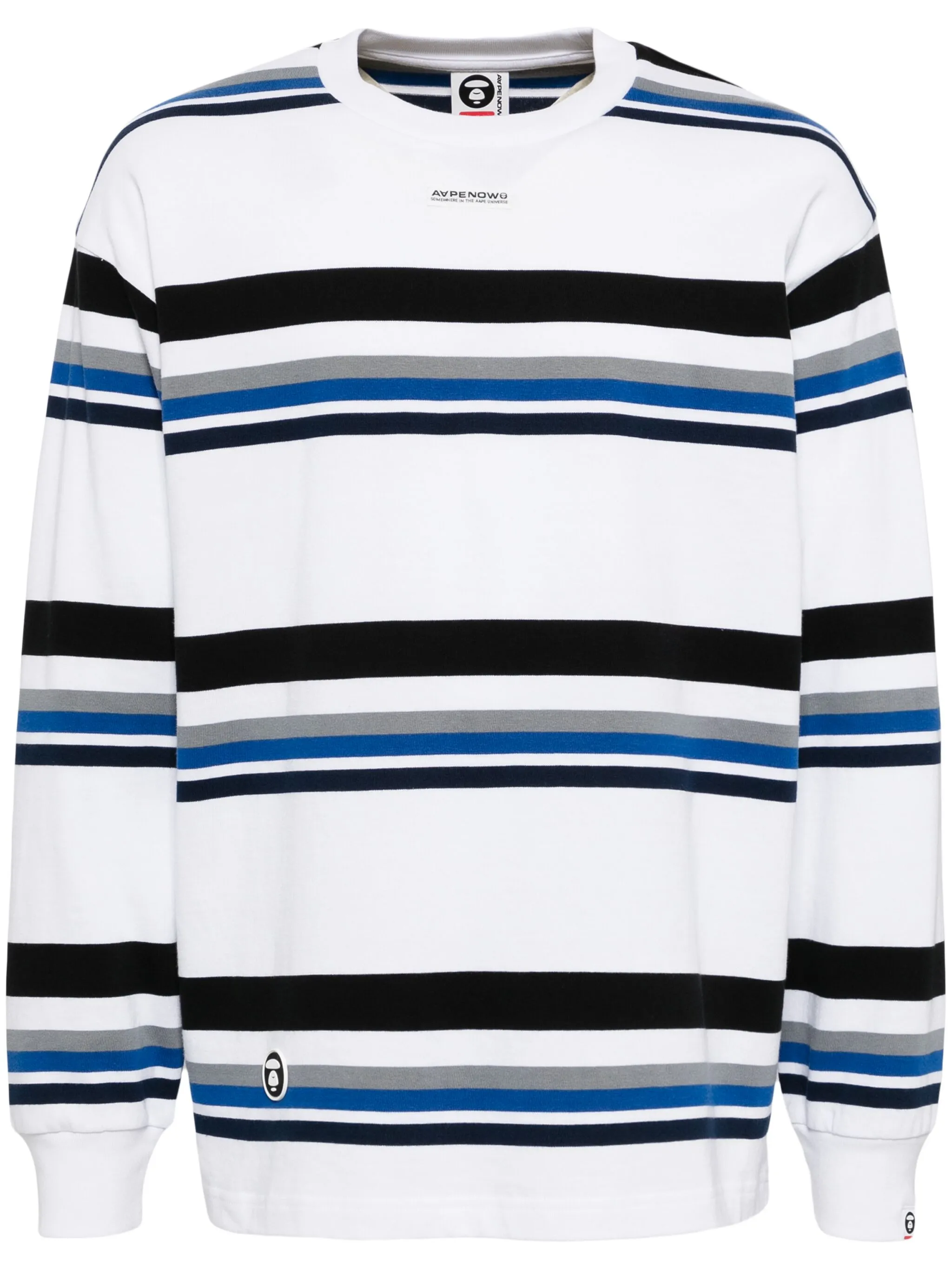 

Полосатая футболка с длинными рукавами Aape By A Bathing Ape, белый