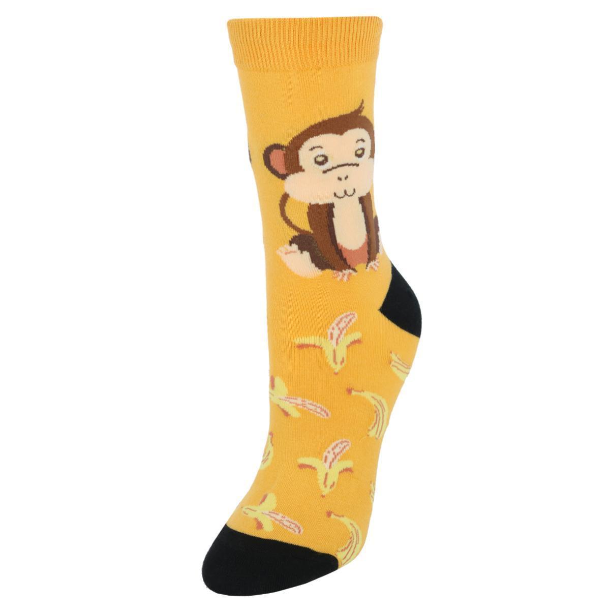 

Женские забавные и милые новинки, носки с животными (1 пара) CTM, цвет bananas for monkey