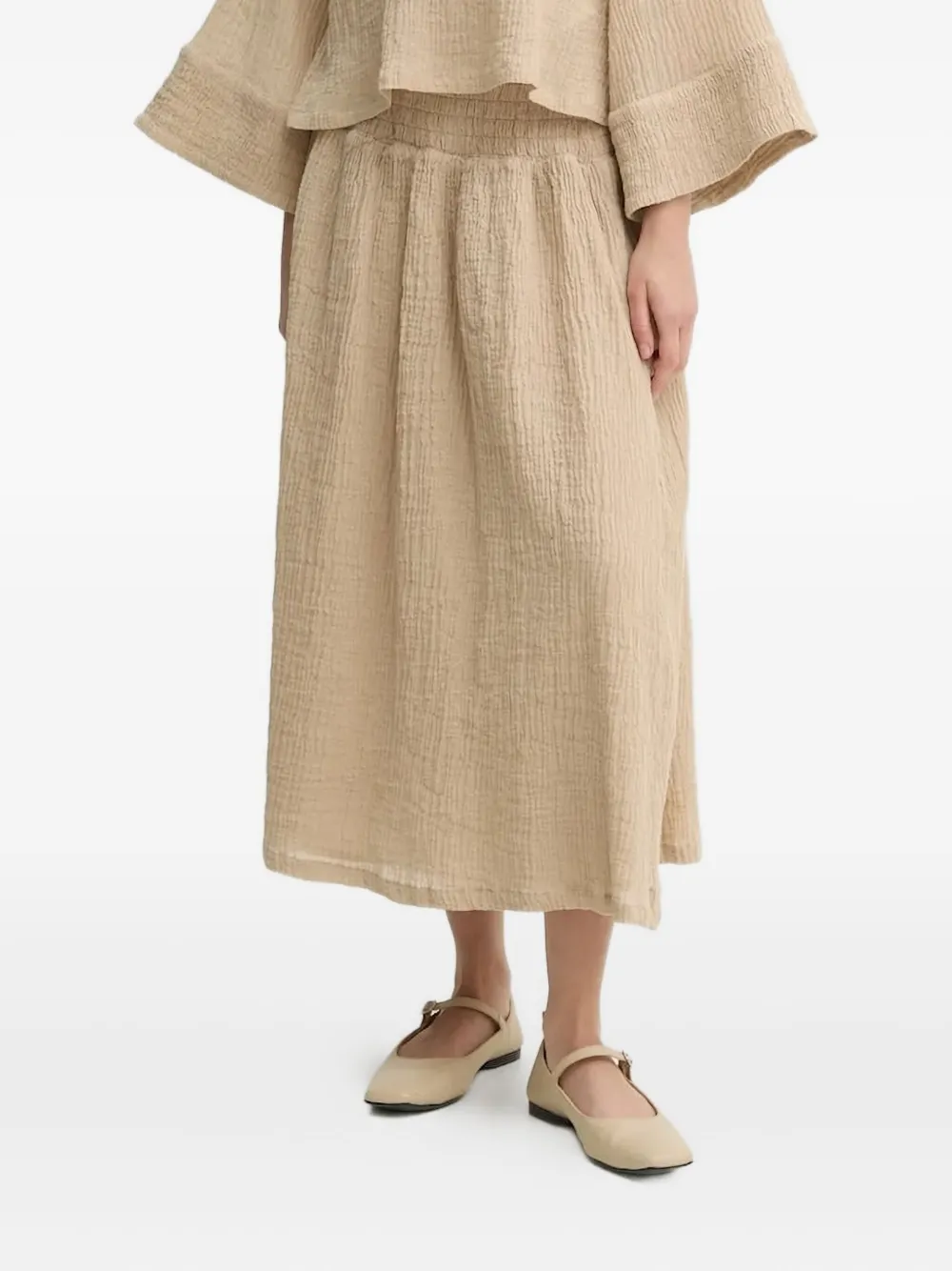 

Юбка миди А-силуэта с присборенной талией BY MALENE BIRGER, нейтральный