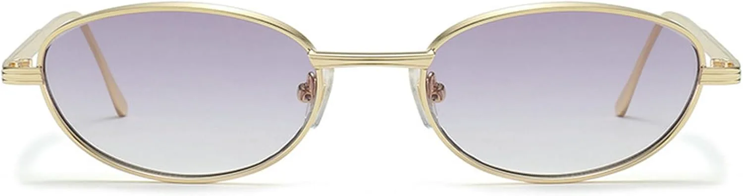 

Ретро маленькие овальные солнцезащитные очки для женщин, винтажные металлические солнцезащитные очки в стиле 90-х, мужские панк-солнцезащитные очки mincl, Gray