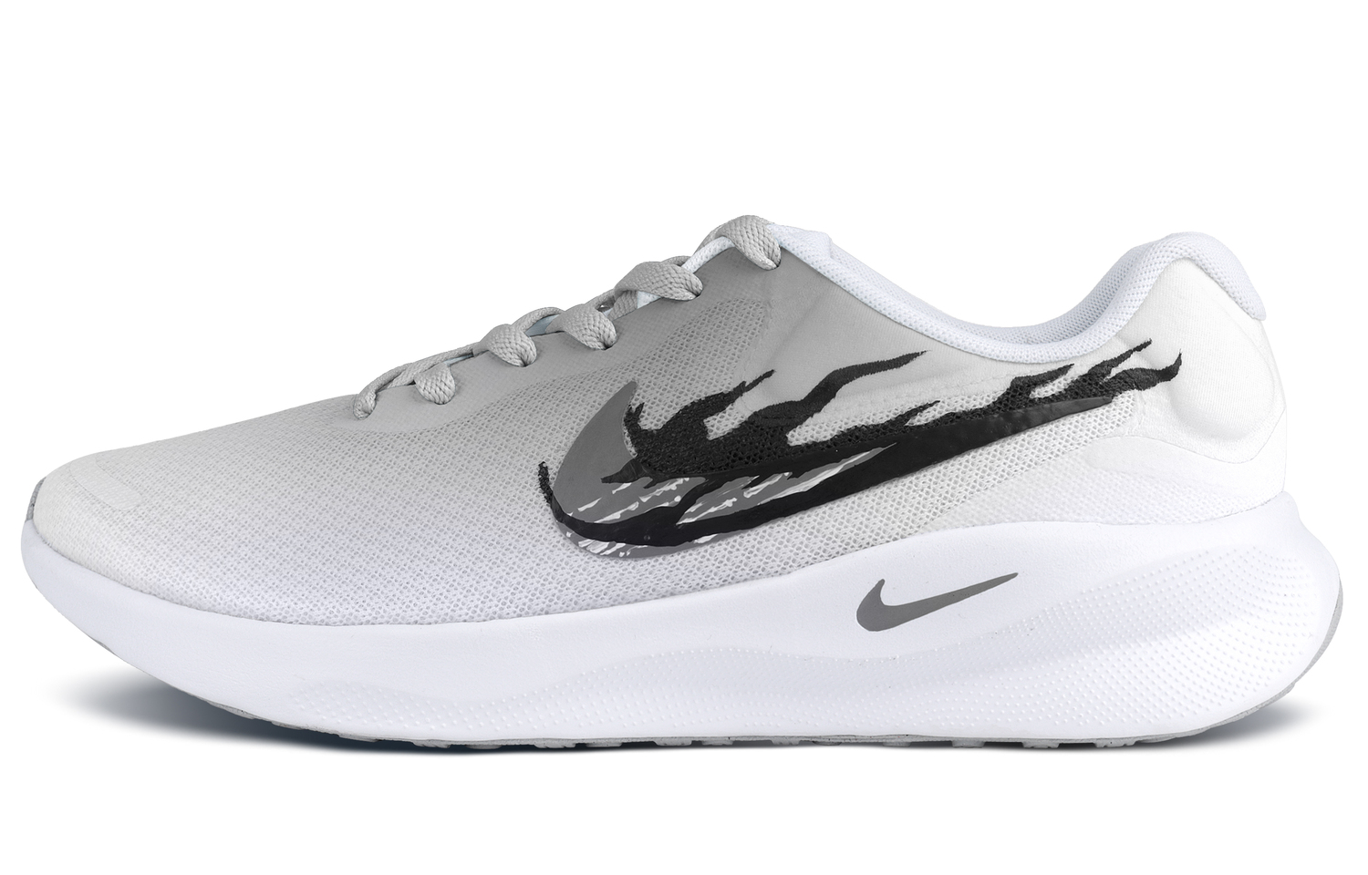 

Nike REVOLUTION 7 нескользящие износостойкие низкие кроссовки мужские серый белый