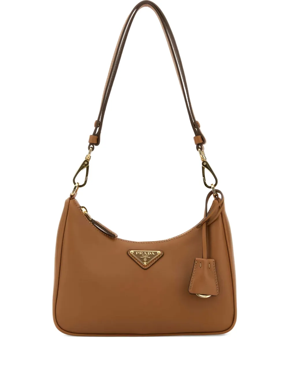 

Кожаная сумка через плечо Prada, коричневый