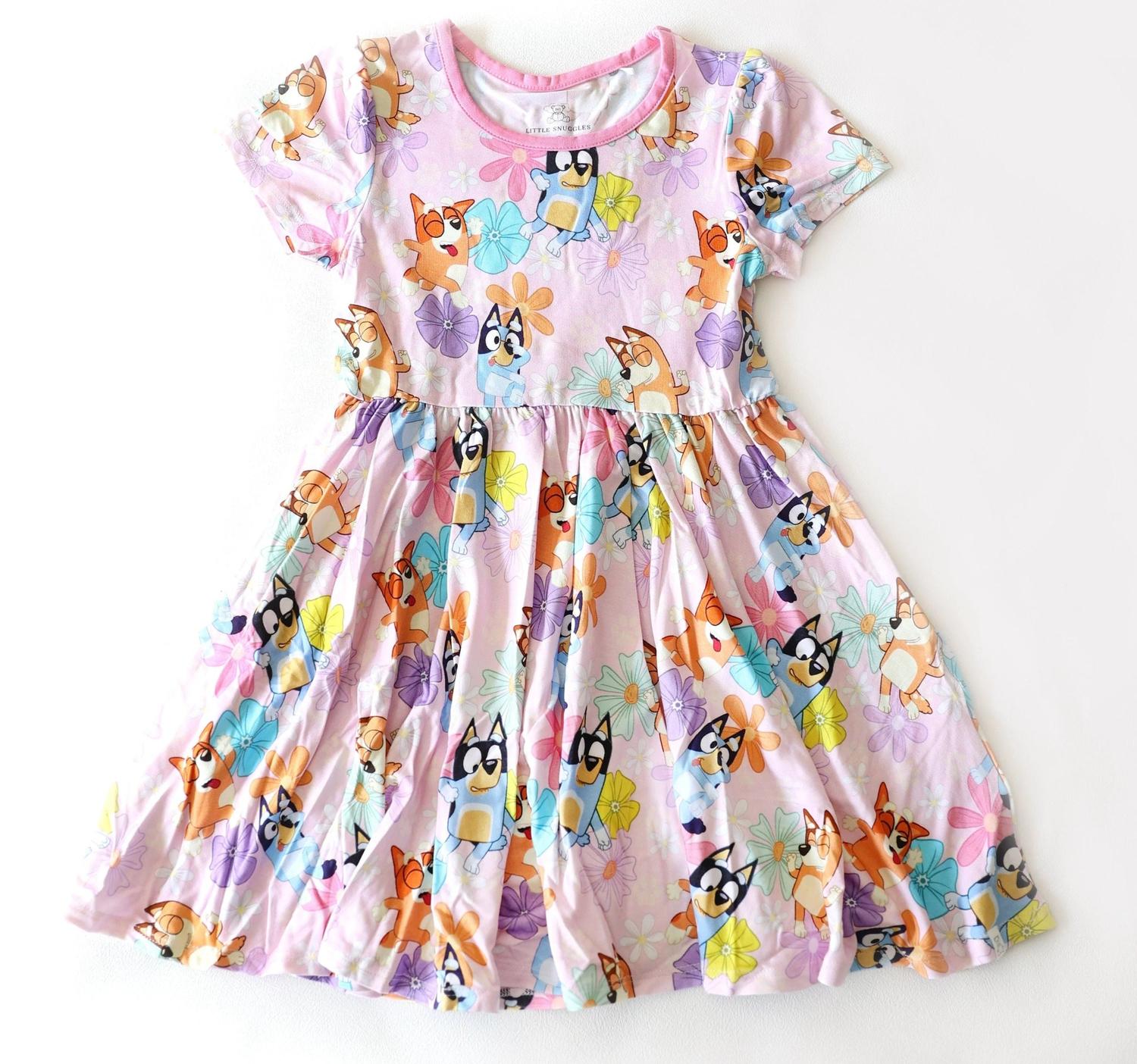 

Платье для девочки Little Snuggles Peachy Pups из бамбука в розовом цвете Charlies Project