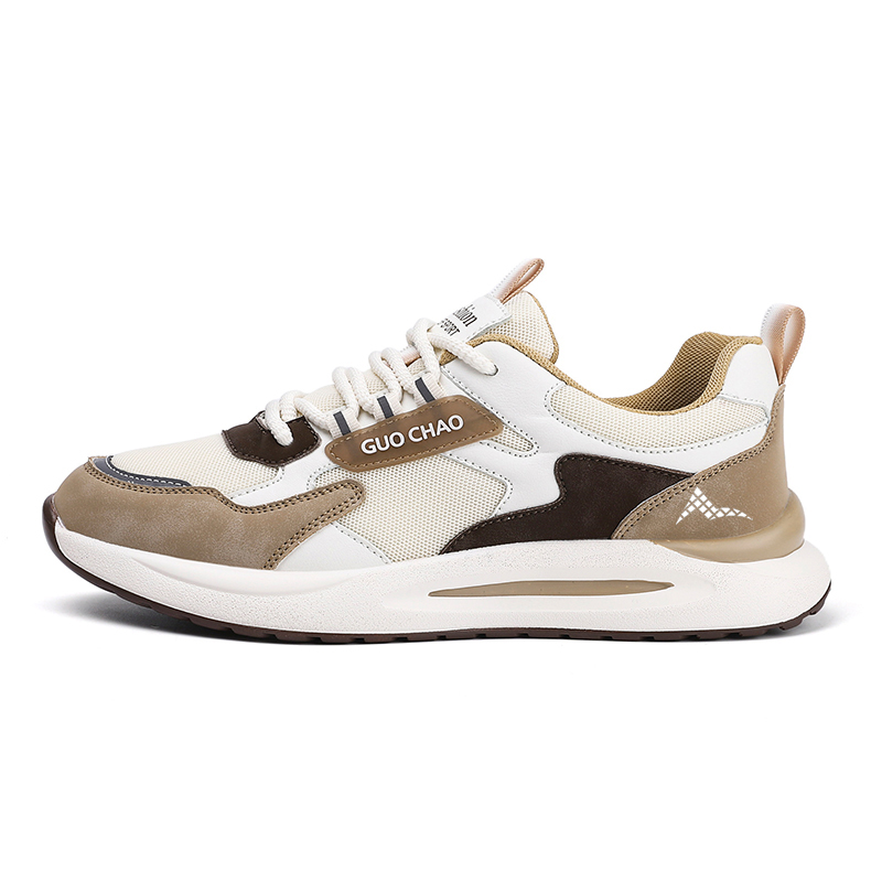 

ATONGMU Низкие повседневные туфли мужские бежево-коричневые, цвет Beige Brown