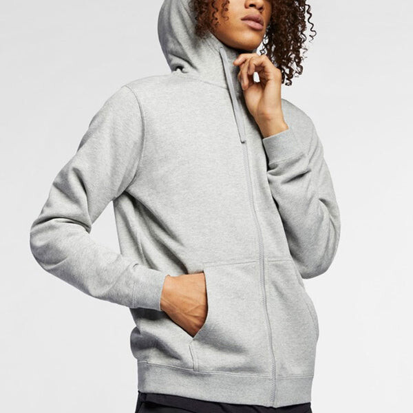 Куртка Nike Sportswear Club French Terry Full House Hoodie gray, серый — фото 4