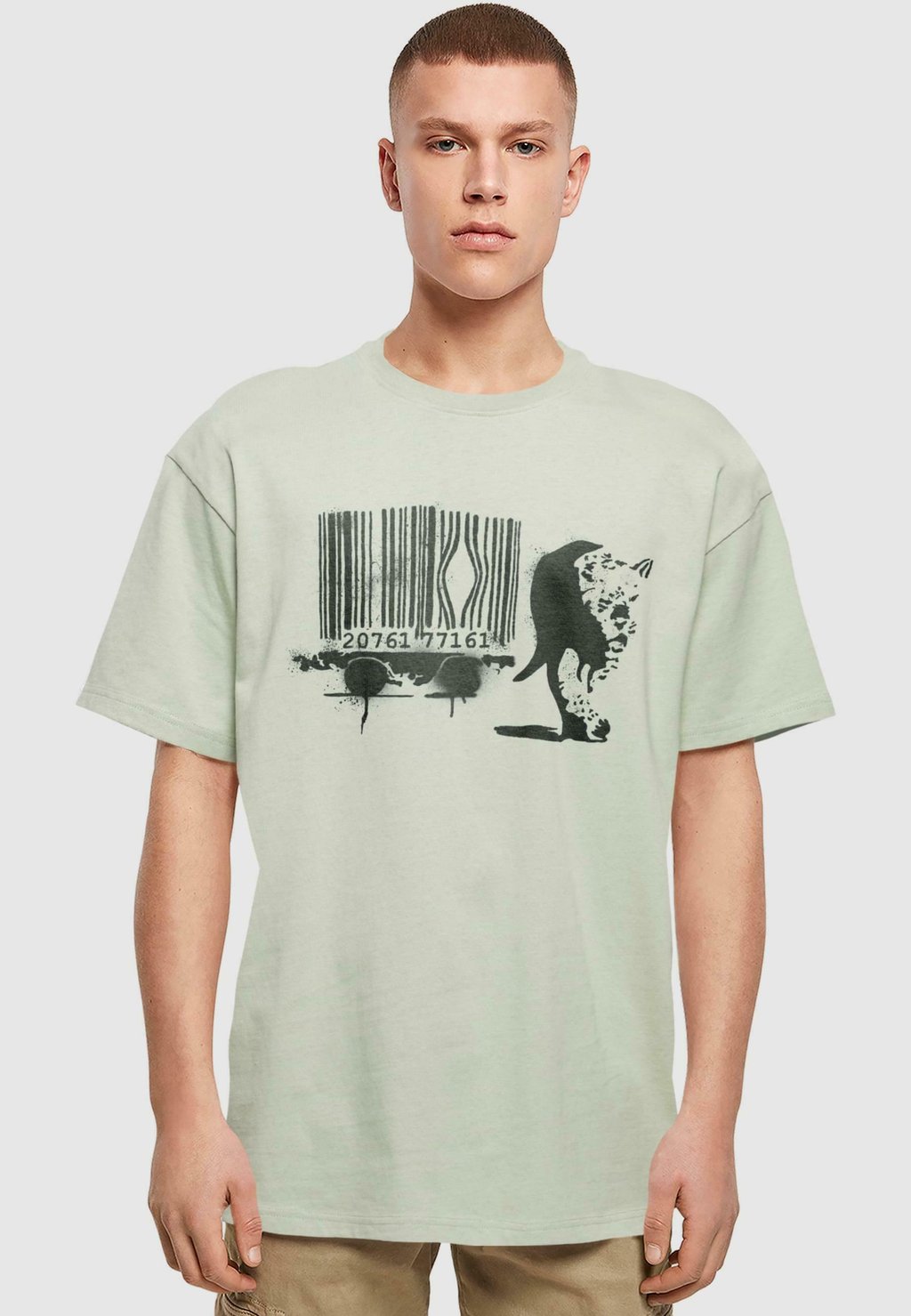 

Футболка с принтом BRANDALISED-BARCODE LEOPARD HEAVY Merchcode, мята