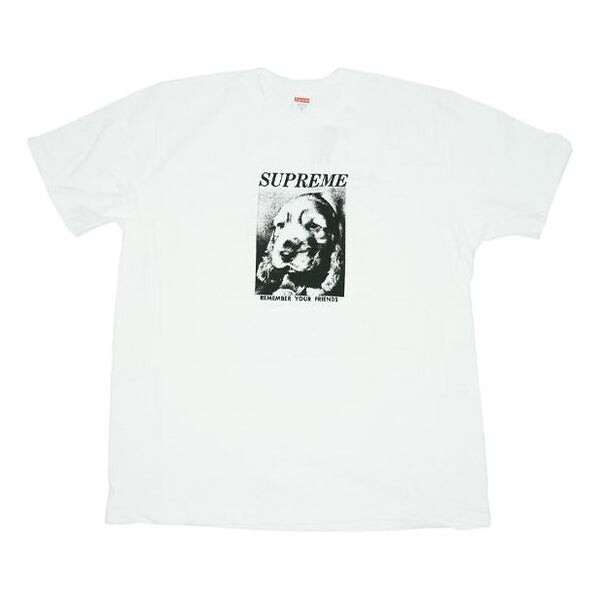 

Футболка fw18 remember tee white puppy sketch printing short sleeve Supreme, белый