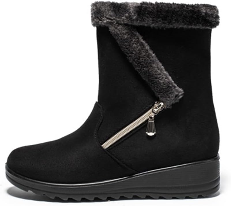 

Женские зимние сапоги DHAEY, с меховой подкладкой, боковой молнией, мужские меховые ботиночки, теплые, противоскользящие, износостойкие, удобные, с низким каблуком, повседневные зимние сапоги (цвет: коричневый, размер: 5,5 для женщин / 4 для муж...