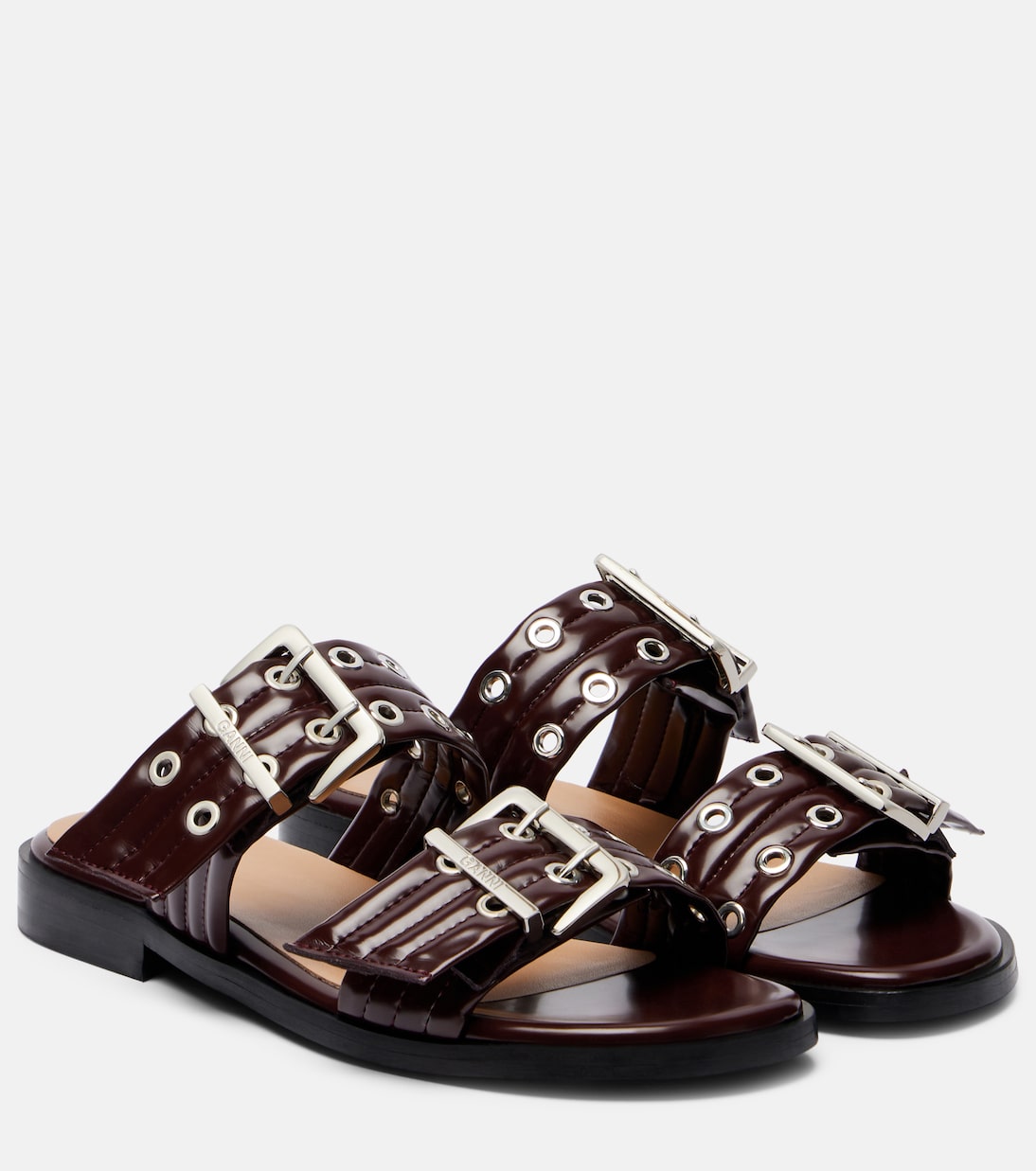Сандалии из искусственной кожи Ganni, Tawny Port