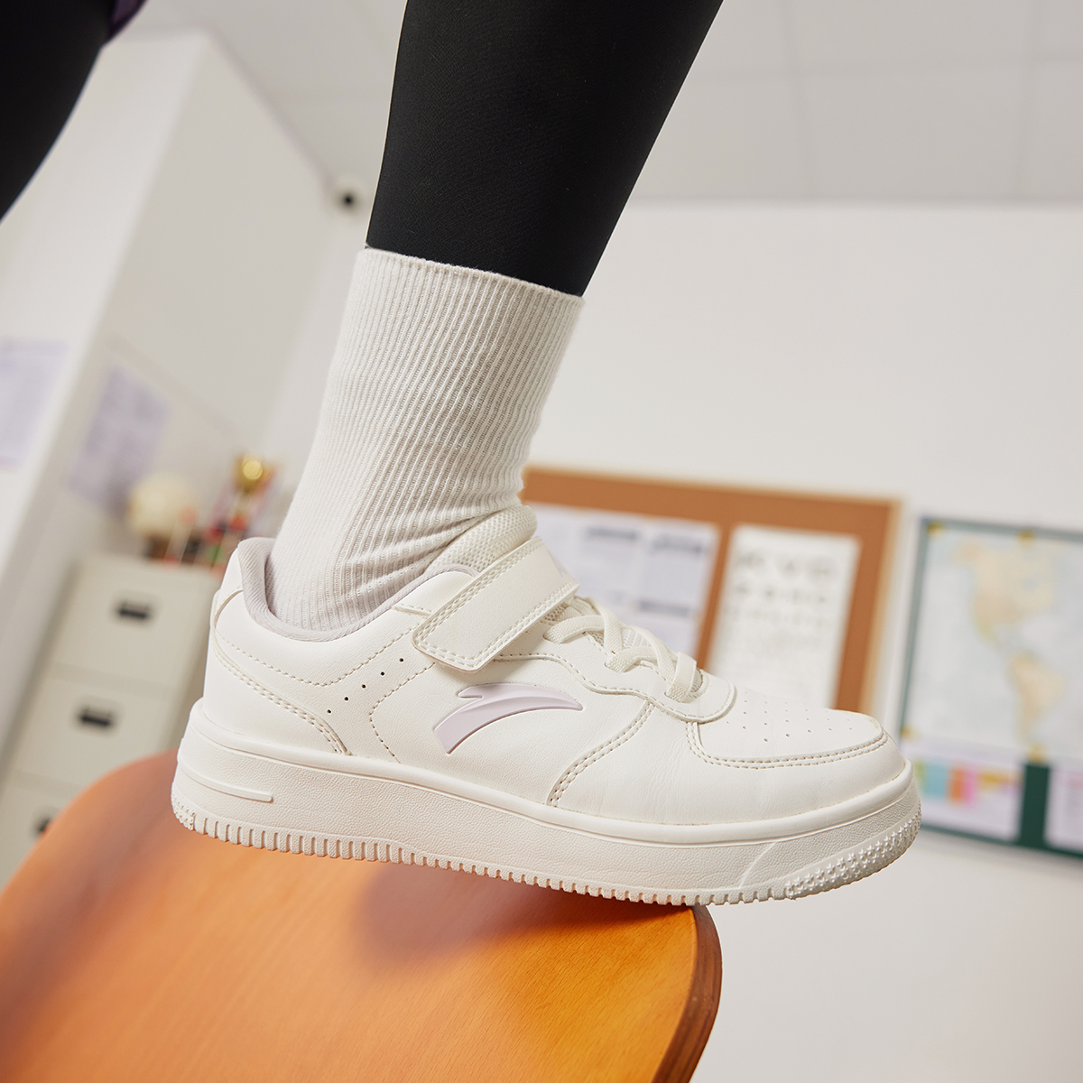 Детские кроссовки для скейтбординга Rebound Lightweight с низкой амортизацией Antakids, белый/фиолетовый — фото 3
