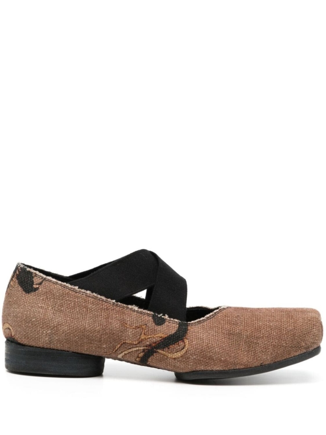 

Uma Wang printed ballerina shoes, коричневый