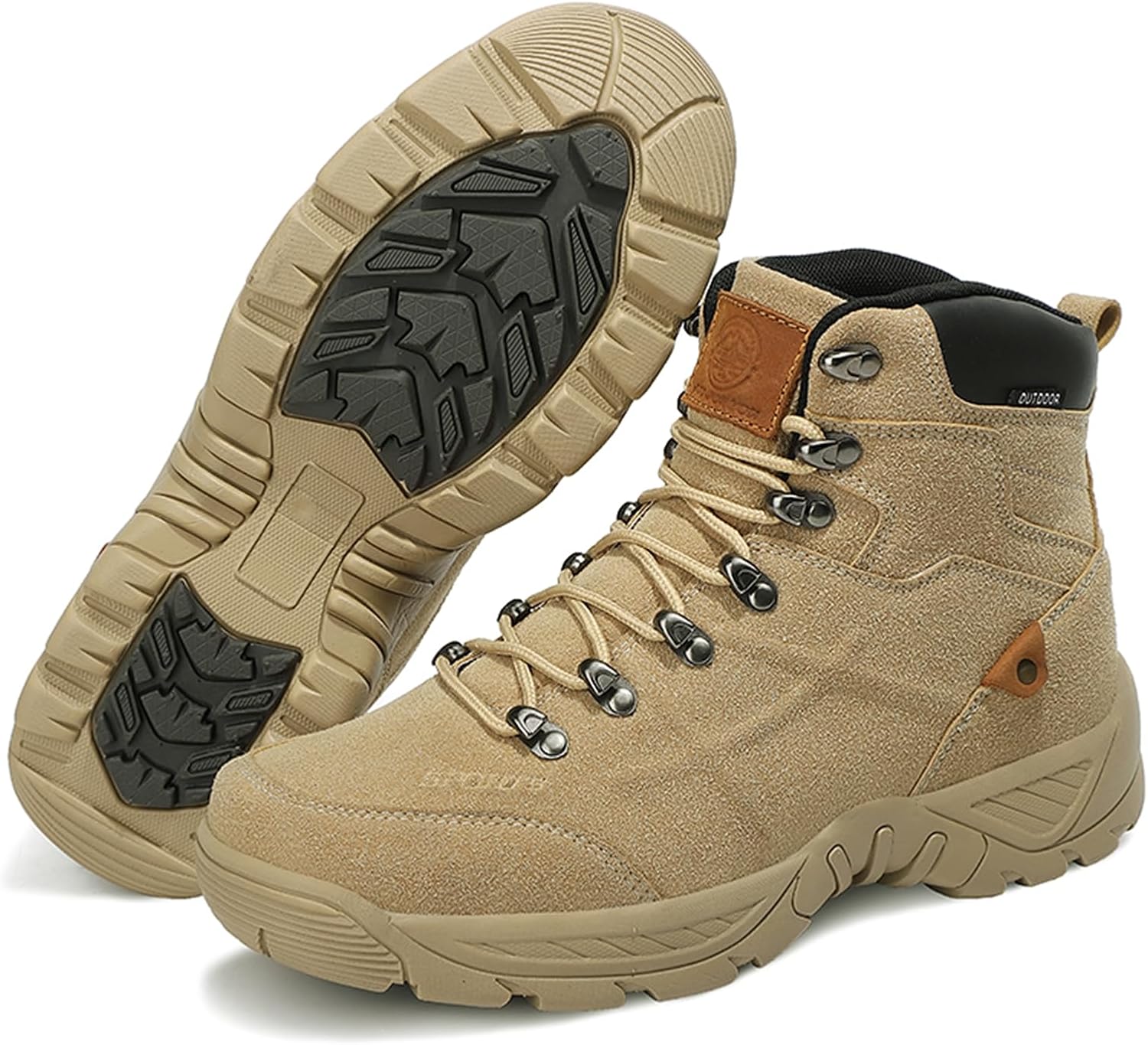 

Мужские высокие военные тактические джунглиевые боевые ботинки, замшевые на шнуровке, противоскользящие, водонепроницаемые походные ботинки, подходящие для пустынных экспедиций, кемпинга на свежем воздухе и езды на велосипеде Negyanme, хаки