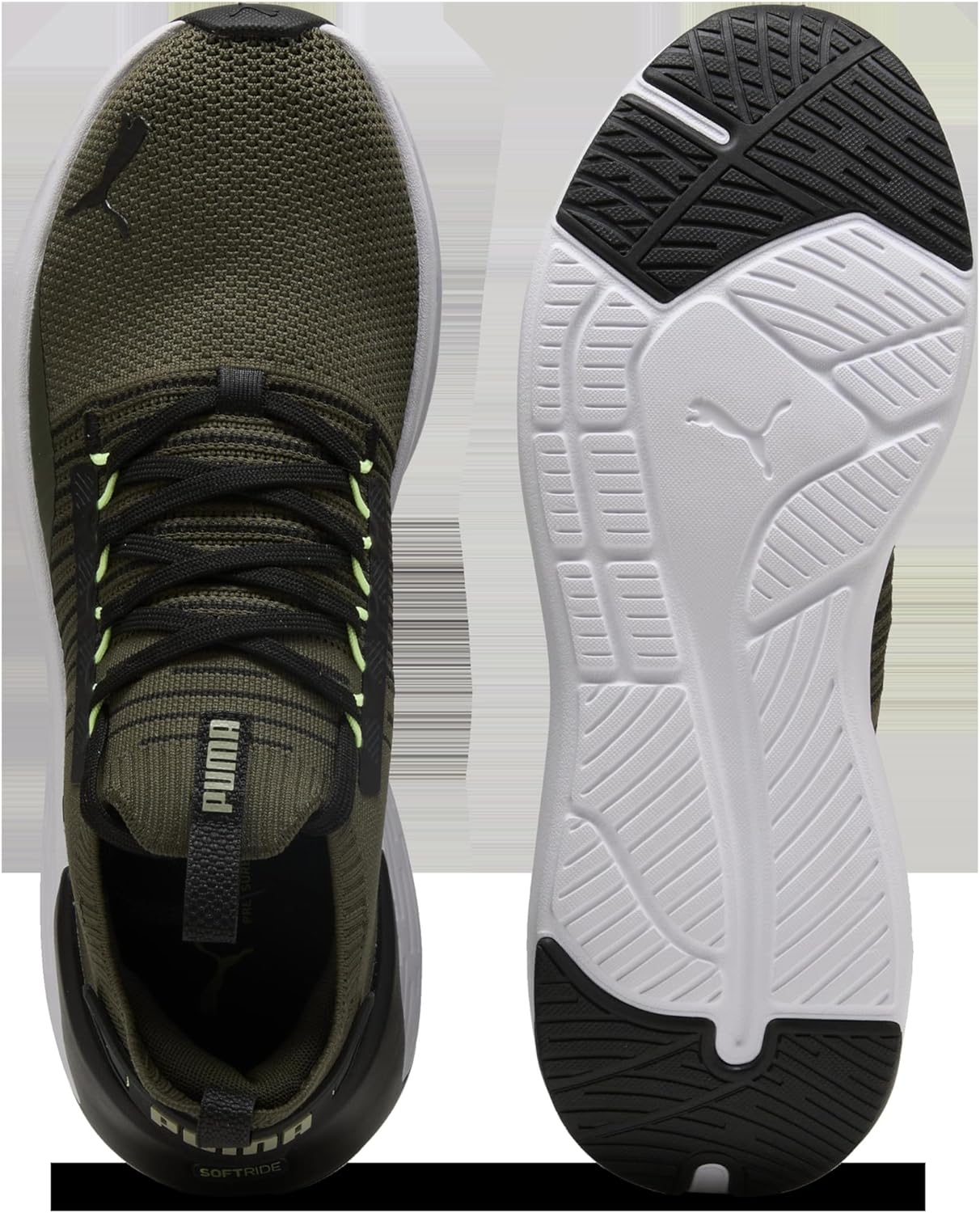 Мужские беговые кроссовки Puma Softride Symmetry Fuzion, черный/оливковый — фото 3