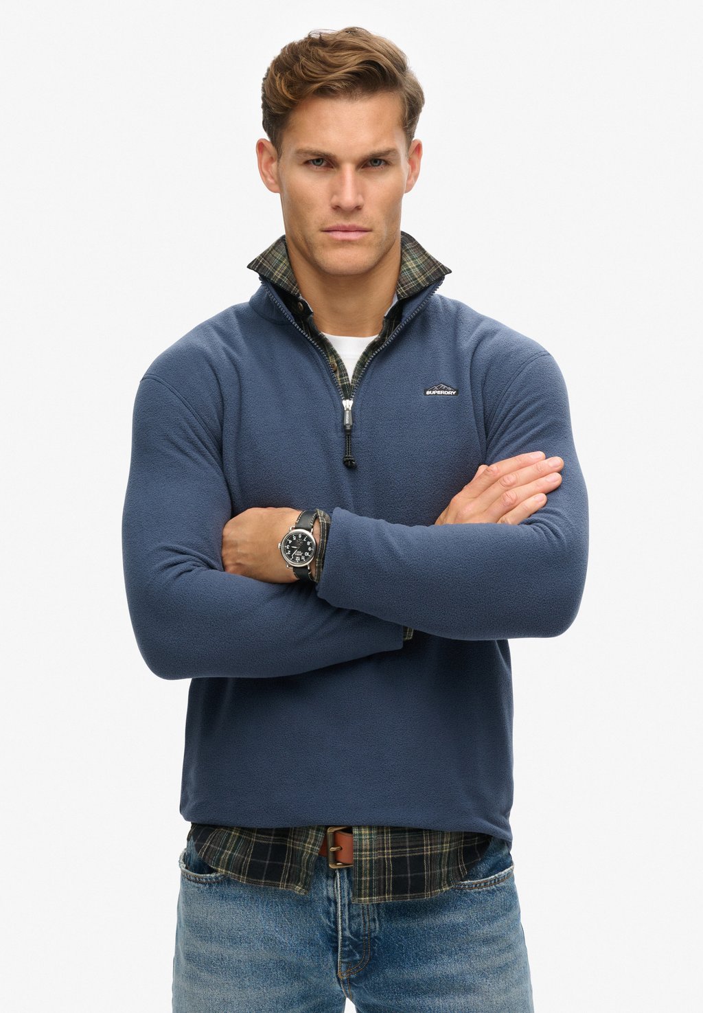 

Флисовый джемпер POLAR HALF ZIP Superdry, синий