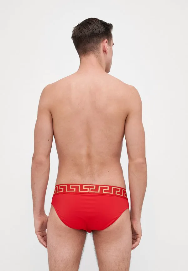 Плавки с низкой посадкой vita с новым логотипом Versace, Red/Gold — фото 3