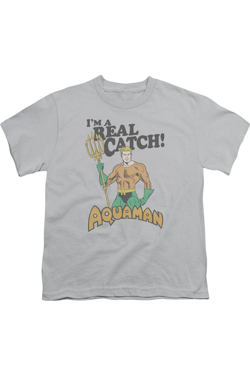 

Футболка DC Comics Real Catch с коротким рукавом для детей Gildan, серебряный