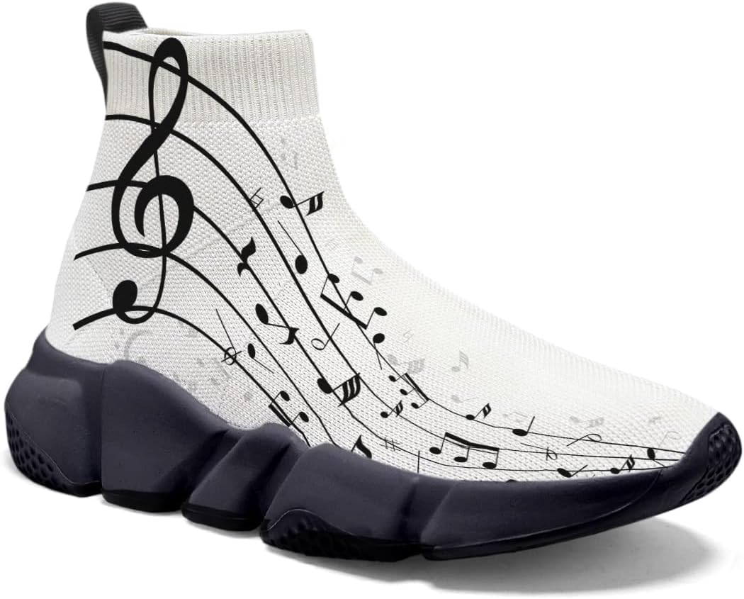 

Мужские спортивные кроссовки Hetios, обувь для бега, удобные повседневные теннисные кроссовки с нотным рисунком, сетчатые кроссовки для женщин, модные кроссовки с граффити, Musical_notes 09