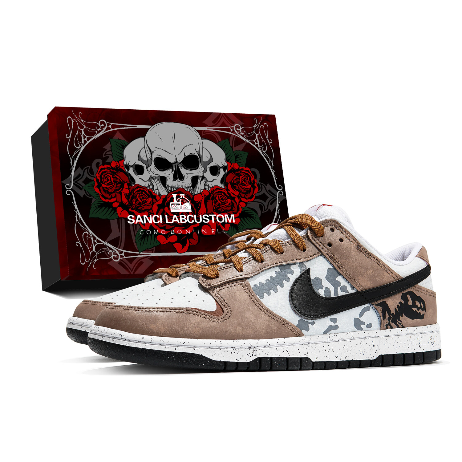 

Кроссовки Nike Dunk Skateboard Shoes Men Low-Top White Brown