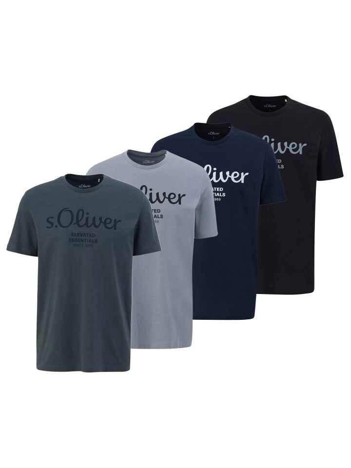 

Футболка s.Oliver T-Shirt 4er Pack, цвет Blau/Hellgrau/Dunkelgrau/Schwarz