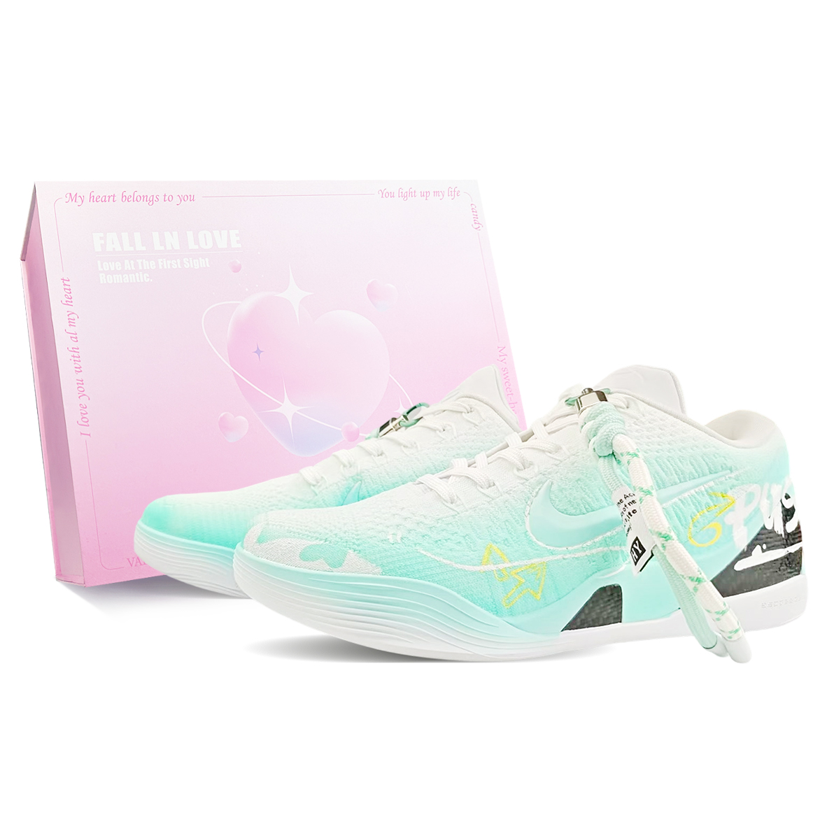 

Nike Кроссовки Kobe 9 BNK Heartbeat Acceleration Green, Court Elf устойчивые к истиранию унисекс зеленые, цвет Green