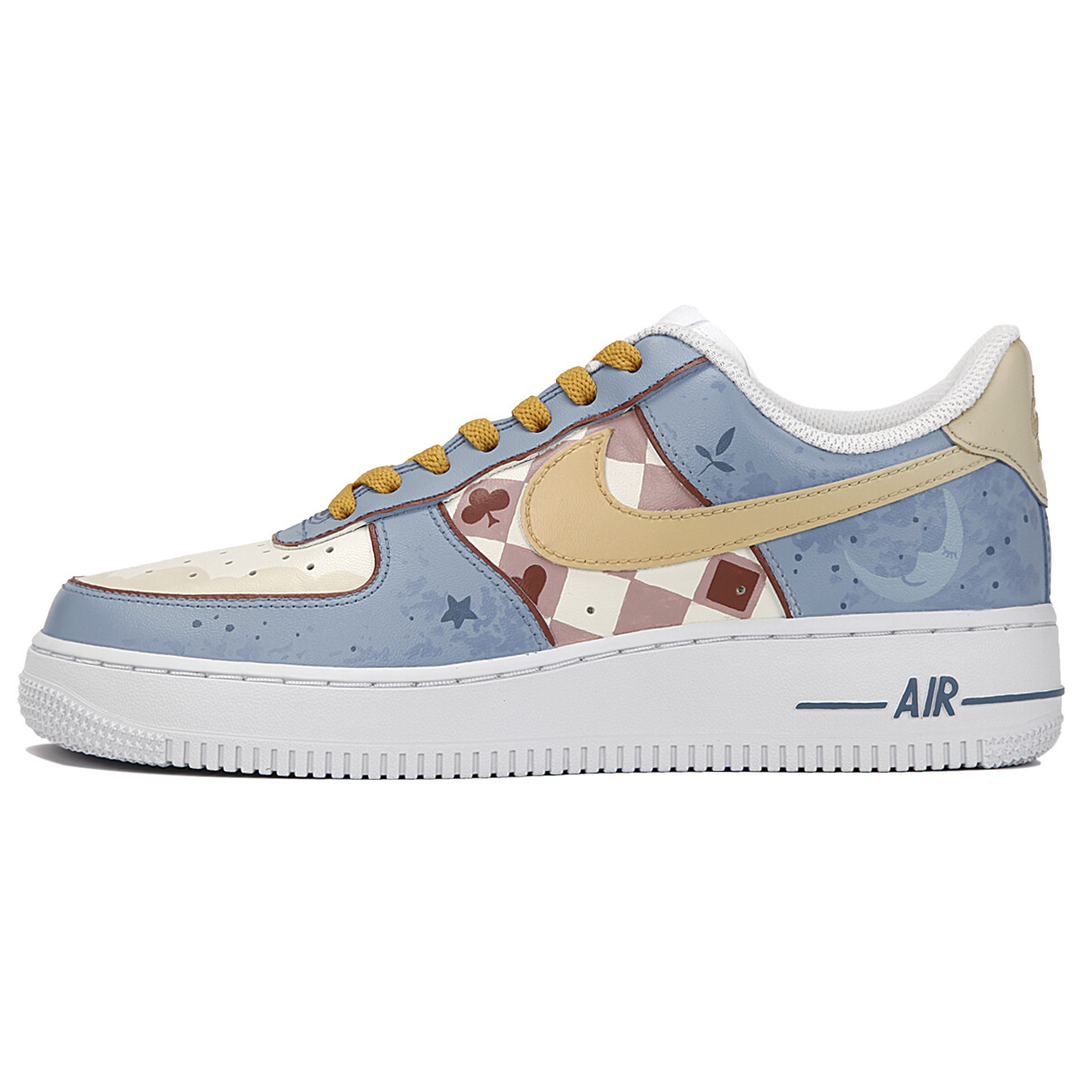 

Кроссовки Nike Air Force 1 Skateboarding Shoes Men Low-top Blue/Yellow, синий/желтый