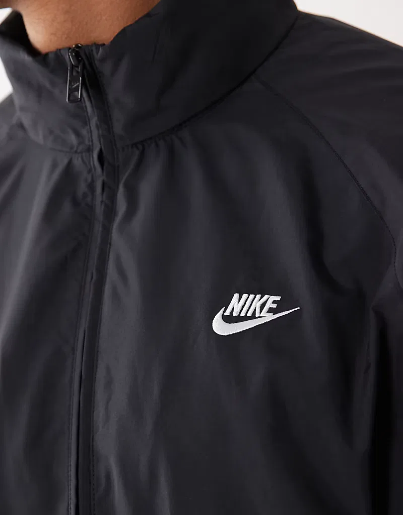 Легкая куртка Nike Windrunner с застежкой-молнией до середины груди, черный — фото 3