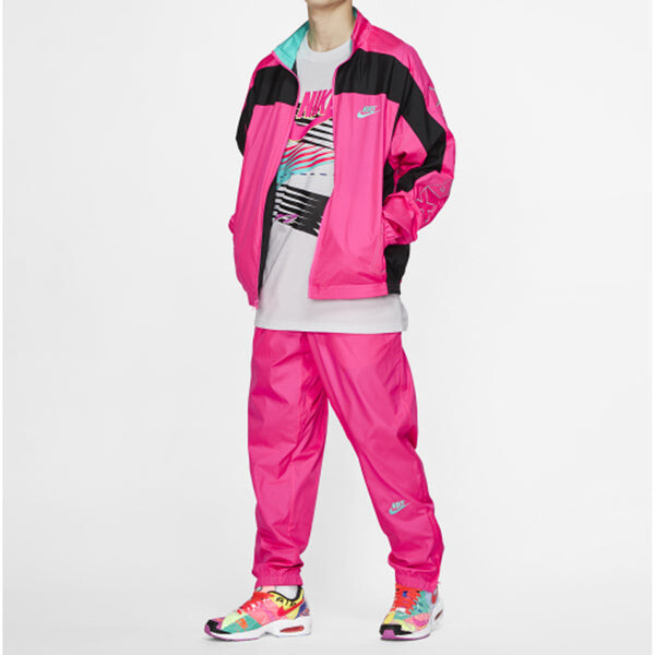 Куртка x atmos nrg винтажная лоскутная спортивная куртка Nike, розовый — фото 3