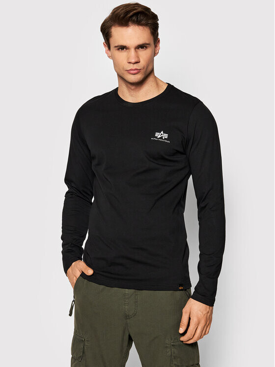

Классический крой с длинными рукавами Alpha Industries, черный