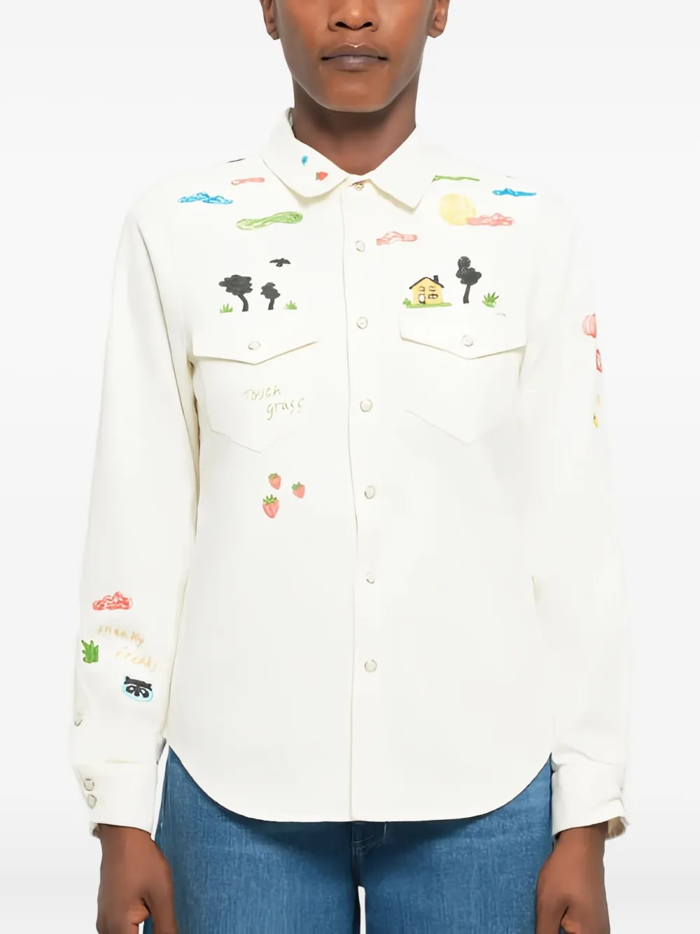 

Рубашка с графическим принтом и карманом Mother, нейтральный