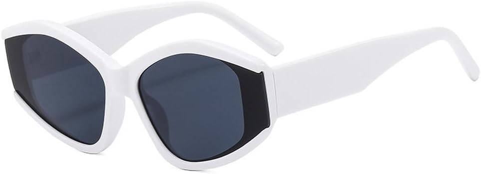 

Модные солнцезащитные очки в толстой оправе для женщин в стиле панк, разноцветные солнцезащитные очки для женщин, стильные очки для активного отдыха с защитой от УФ-излучения UV400 TKKTLLT, White-black